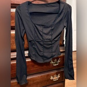 DAZY Black Ribbed Crop Top 🖤– Medium